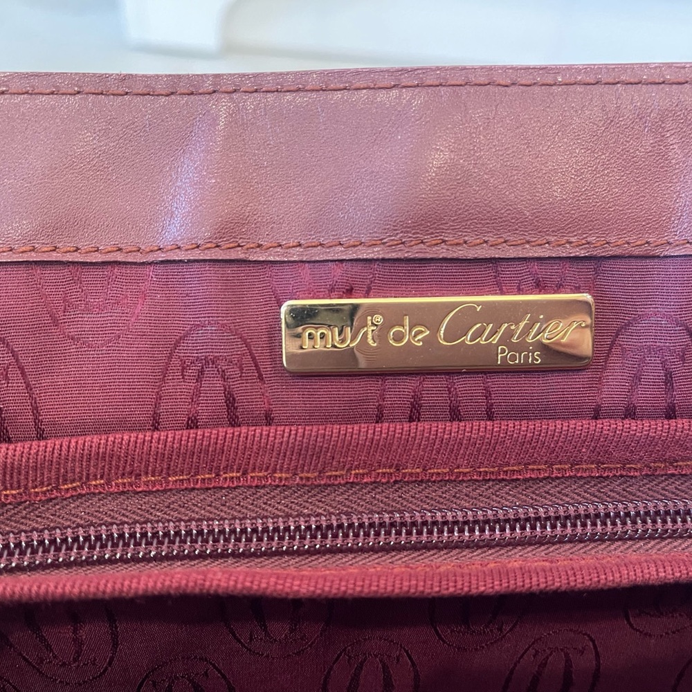 Vintage Cartier Leather Document Briefcase Bag In Cartier Burgundy From 1990’s - Picture 7 of 13